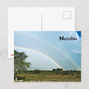 Namibië dubbele regenboog briefkaart
