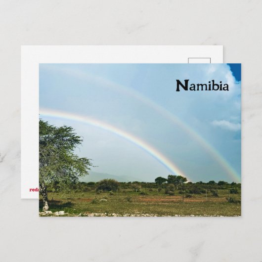 Namibië dubbele regenboog briefkaart (Voorkant / Achterkant)