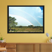 Namibië Dubbele Regenboog Canvas Afdruk (Insitu (Woonkamer))