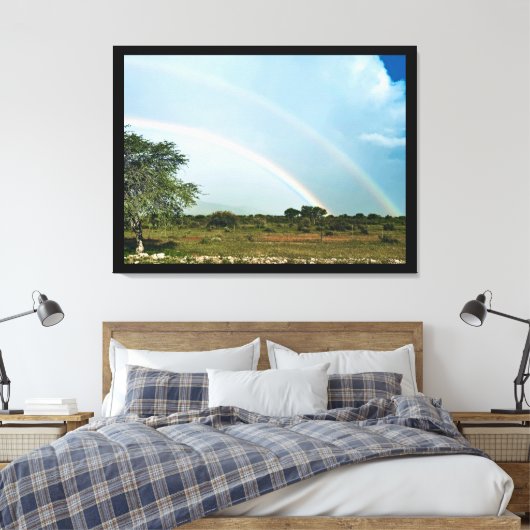 Namibië Dubbele Regenboog Canvas Afdruk (Insitu (Slaapkamer))