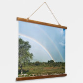 Namibië dubbele regenboog hangend wandkleed (Gebogen)