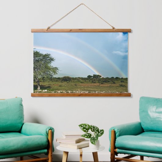 Namibië dubbele regenboog hangend wandkleed (Woonkamer)