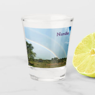 Namibië dubbele regenboog shot glas
