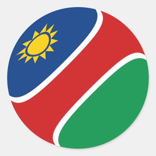 Namibië Fisheye Vlag Sticker (Voorkant)