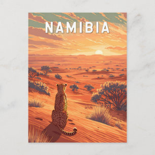Namibië Illustratie Reis Kunst Vintage Briefkaart