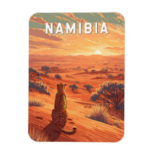 Namibië Illustratie Reis Kunst Vintage Magneet