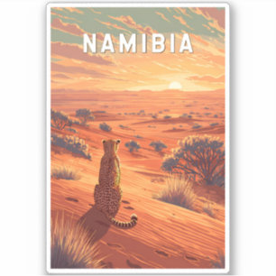 Namibië Illustratie Reis Kunst Vintage Sticker