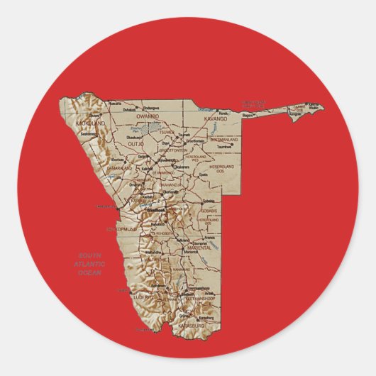 Namibië Kaart Sticker (Voorkant)