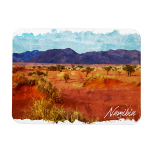 Namibië Landschap Panorama Aquarel Schilderij Magneet