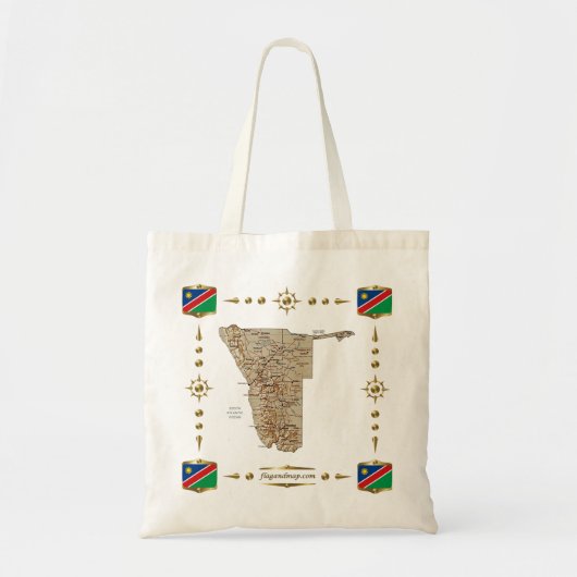 Namibië Map + Flags Bag Tote Bag (Voorkant)