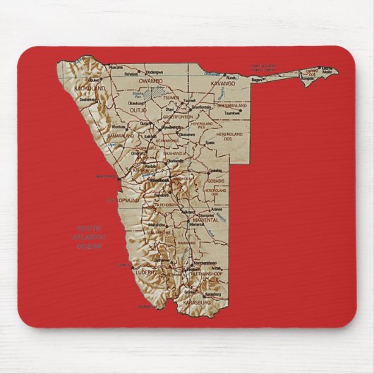Namibië Map Mousepad Muismat (Voorkant)