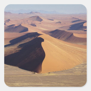 Namibië, Namib-Naukluft Park. Uitzicht van de luch Vierkante Sticker