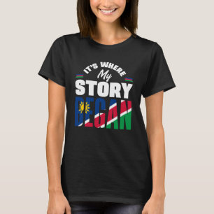 Namibië Namibië vlag waar mijn verhaal T-shirt