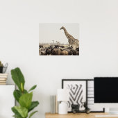 Namibië, Nationaal Park Etosha. Een eengiraffe Poster (Thuiskantoor)