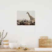 Namibië, Nationaal Park Etosha. Een eengiraffe Poster (Keuken)