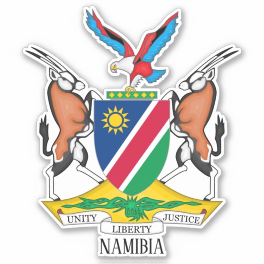 Namibië nationale wapenschild patriottisch sticker (Voorkant)