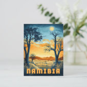 Namibië - Retro Afrikaanse Safari Briefkaart (Staand voorkant)