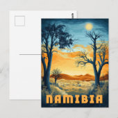 Namibië - Retro Afrikaanse Safari Briefkaart (Voorkant / Achterkant)