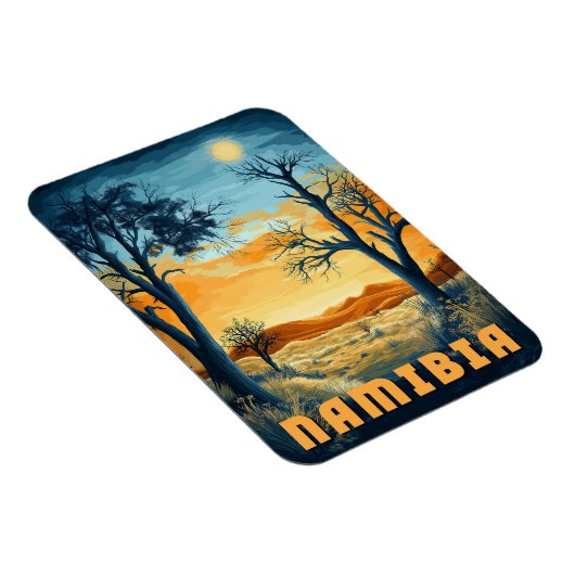 Namibië - Retro Afrikaanse Safari Magneet (Rechterzijde)