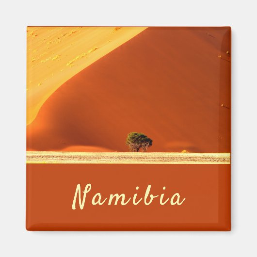 Namibië rode duinen van Sossusvlei foto met tekst Magneet (Voorkant)
