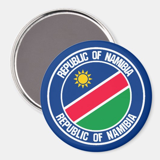Namibië Round Emblem Magneet (Voorkant / Achterkant)