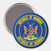 Namibië Round Emblem Magneet (Voorkant / Achterkant)