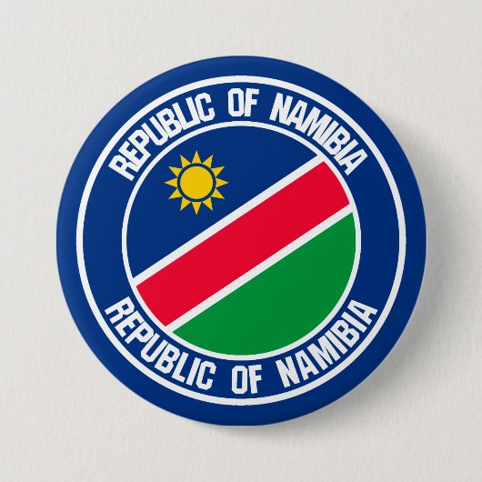 Namibië Round Emblem Ronde Button 7,6 Cm (Voorkant)