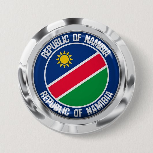 Namibië Round Emblem Ronde Button 7,6 Cm (Voorkant)