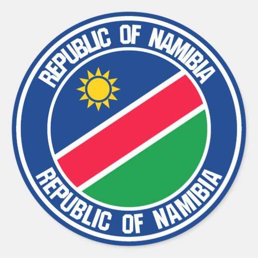 Namibië Round Emblem Ronde Sticker (Voorkant)