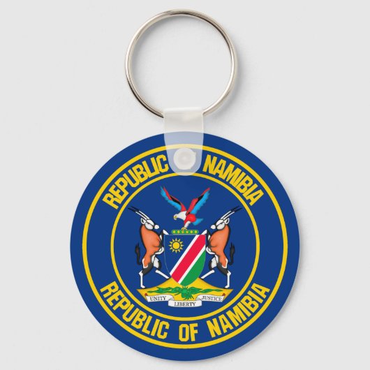 Namibië Round Emblem Sleutelhanger (Voorkant)