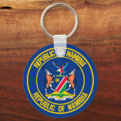 Namibië Round Emblem Sleutelhanger (Voorkant)