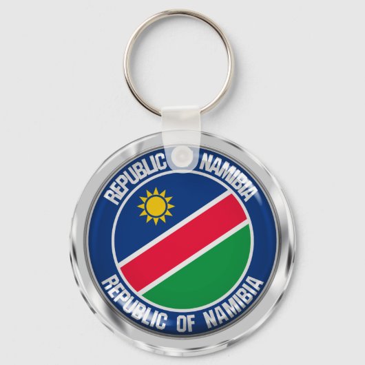 Namibië Round Emblem Sleutelhanger (Voorkant)