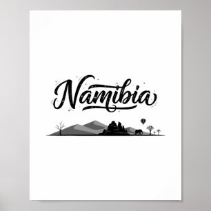 Namibië Silhouette Reis Vakantie Outfits Poster