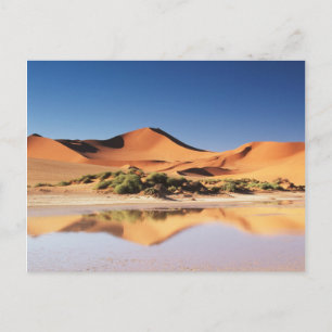 Namibië, Sossusvlei-regio, Zandduinen in woestijn Briefkaart