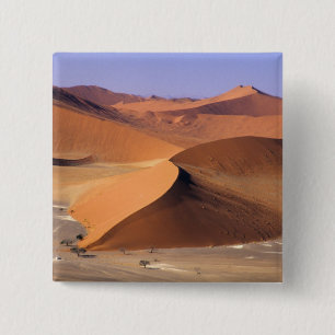 Namibië: Sossuvlei-duinen, luchtfoto. Vierkante Button 5,1 Cm