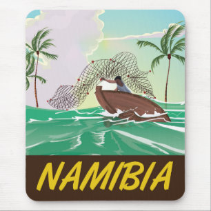 Namibië strand reisposter muismat