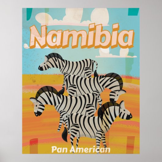 Namibië Vintage Travel Poster (Voorkant)
