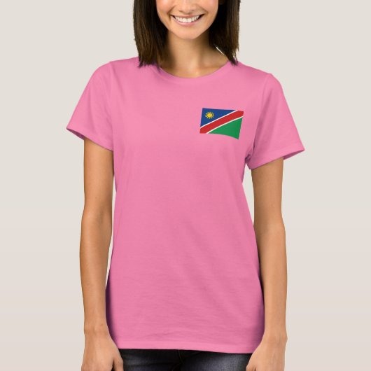 Namibië vlag en Kaart dk T-Shirt (Voorkant)