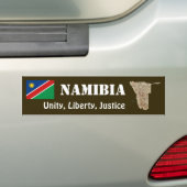 Namibië vlag + Kaart Bumpersticker (Op auto)