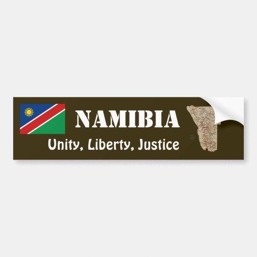 Namibië vlag + Kaart Bumpersticker (Voorkant)