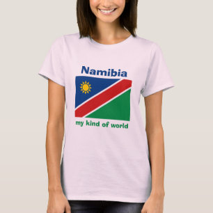 Namibië Vlag + Kaart + Tekst T-shirt