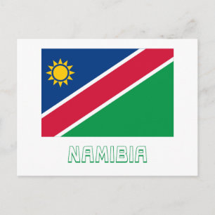 Namibië vlag met naam briefkaart