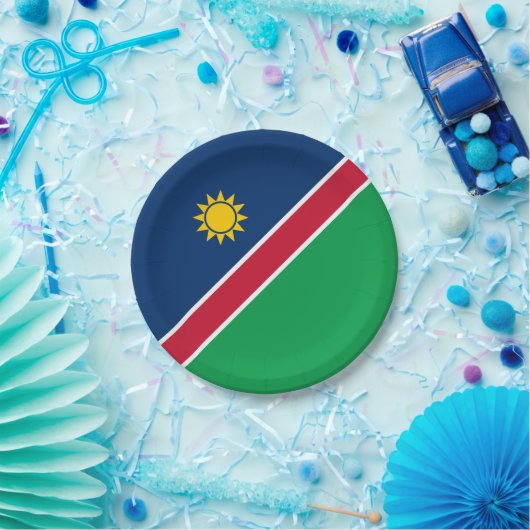 Namibië vlag papieren bordje (Feest)