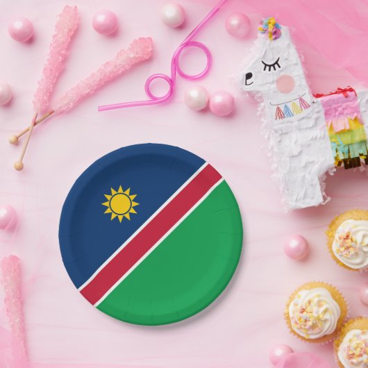 Namibië vlag papieren bordje (Feest)