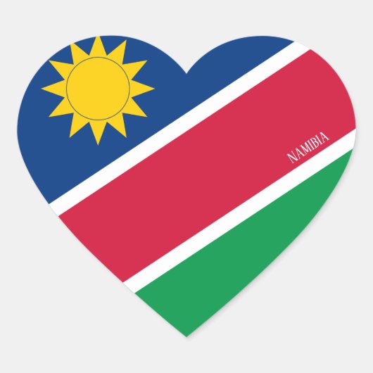 Namibië vlag Splendid Patriotic Hart Sticker (Voorkant)