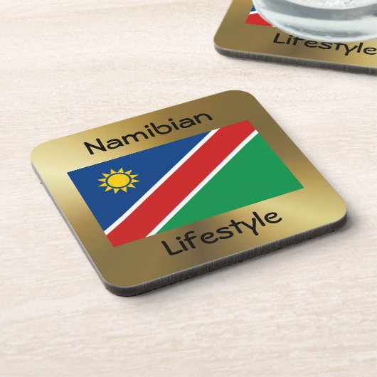 Namibië vlag+Tekst Onderzetter (Linkerzijde)