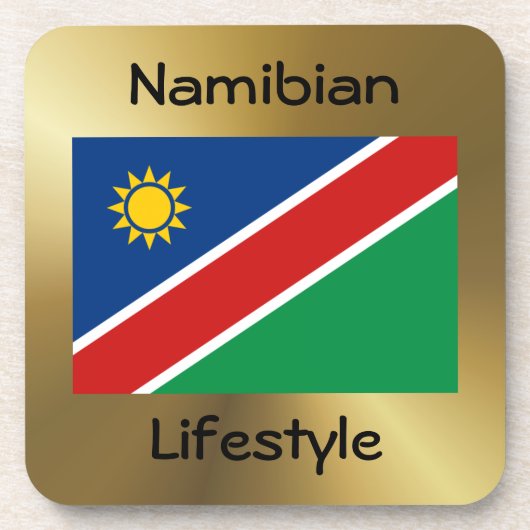 Namibië vlag+Tekst Onderzetter (Voorkant)