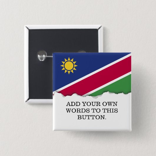 Namibië vlag vierkante button 5,1 cm (Voorkant /achterkant)
