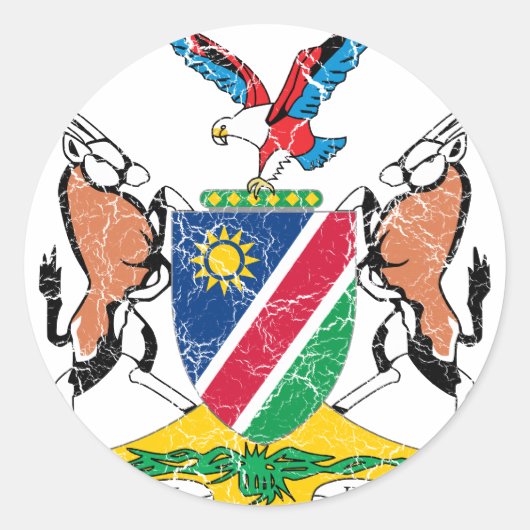 Namibië wapenschild ronde sticker (Voorkant)