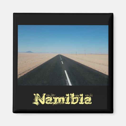 Namibië Weg Snelweg Herten Landschap Magneet (Voorkant)